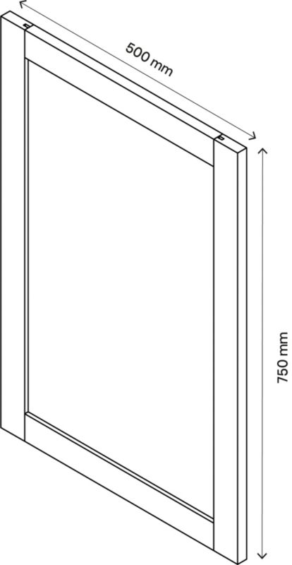 Dør til korpus 50 x 75 cm GoodHome Atomia hvid/gennemsigtigt glas