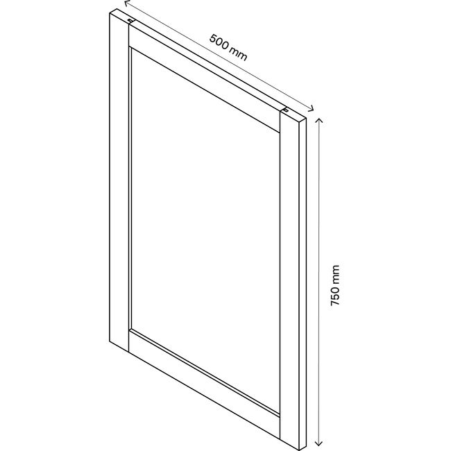 Dør til korpus 50 x 75 cm GoodHome Atomia grå eg/gennemsigtigt glas