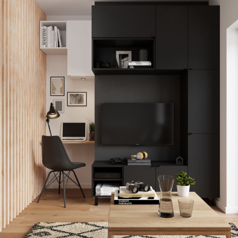 Dør til korpus 75 x 50 cm GoodHome Atomia mat-sort