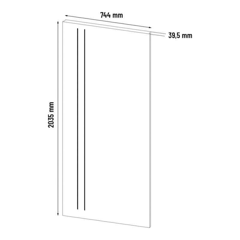 Indvendig dør Exmoor Due 70 Højre Hvid 2035x844 mm