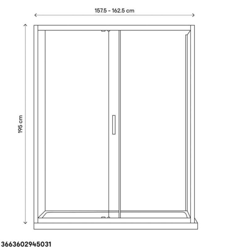 GoodHome Beloya 160 cm skydedør til brusekabine i krom/transparent