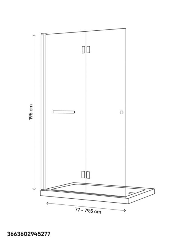 Foldbare brusedøre GoodHome Beloya 80 cm krom/gennemsigtig