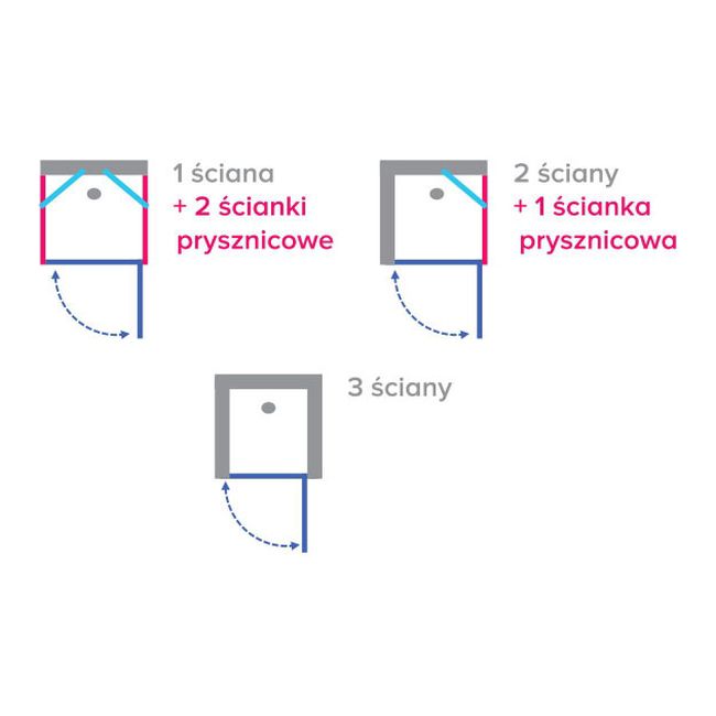 GoodHome Beloya vippe-duschdør 90 cm sort / transparent