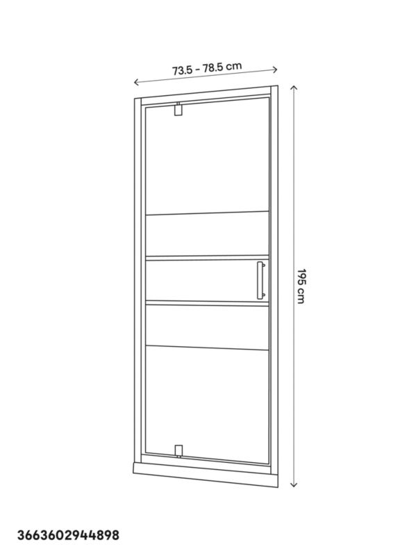 GoodHome Beloya 120 cm vippe-duschdør i krom med spejlglas