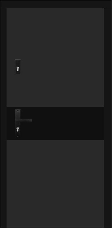 Indvendige trappeopgangsdøre Stira door Ateron 80 højrehængt grafit med sort bånd