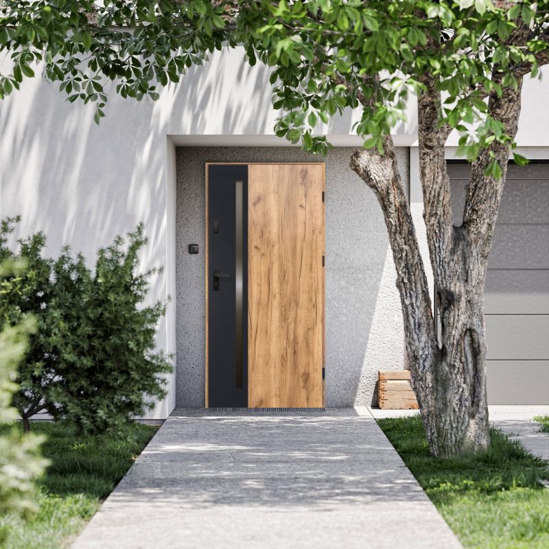 Yderdør O.K. Doors Arteon sort 90 højrehængt grandson