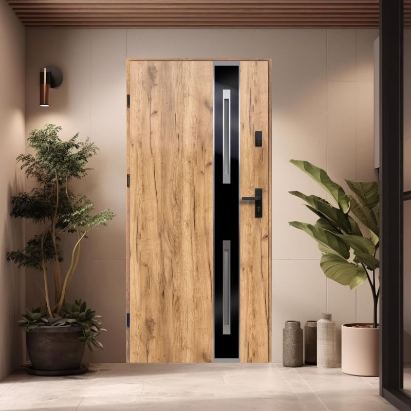 Yderdør O.K. Doors Thalia black 90 venstre i grandson-eg