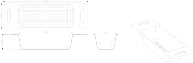 GoodHome Datil pålægssigte 16,5 x 54,5 cm