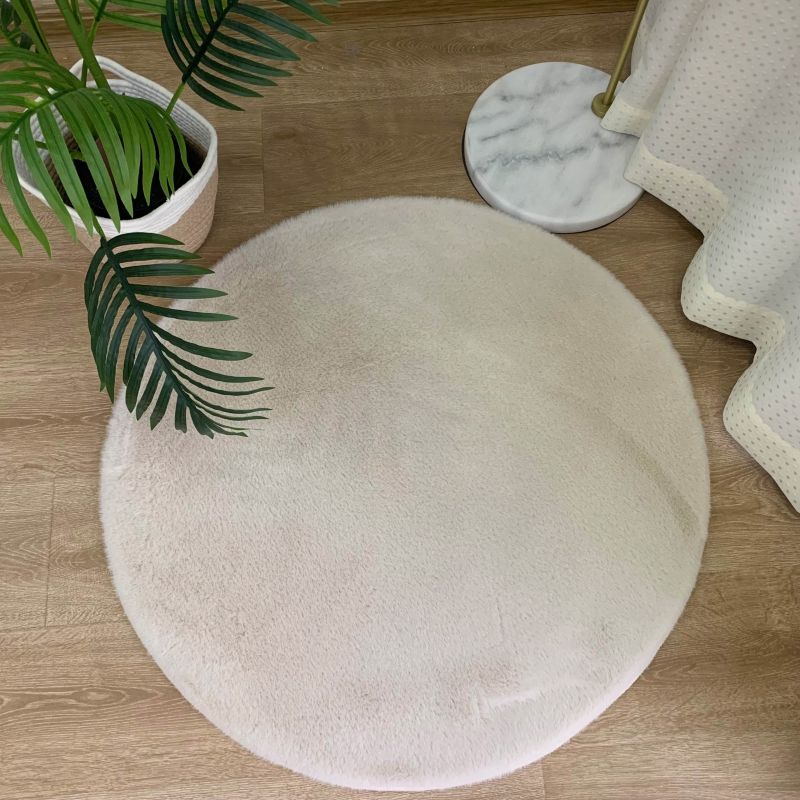 Balta Lop rundt tæppe 80 cm kremet