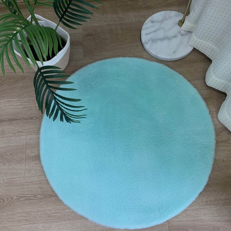 Balta Lop rundt tæppe 80 cm i mintgrøn