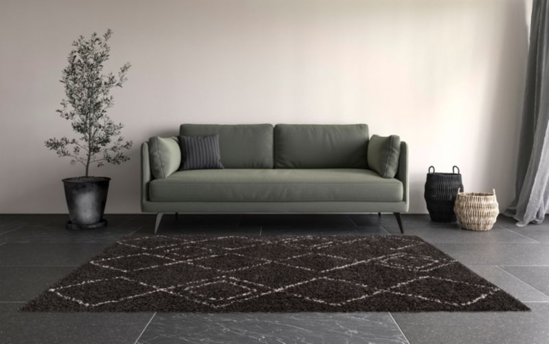 GoodHome Coltrane tæppe 120 x 170 cm med berberisk mønster / sort