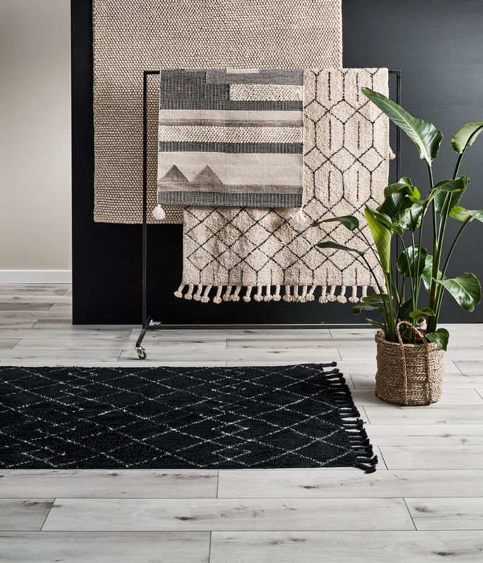 Tuftet tæppe 120 x 170 cm hvid