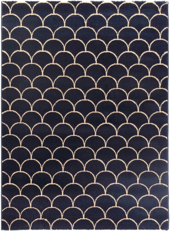 Yasmine tæppe 150 x 200 cm i marineblå