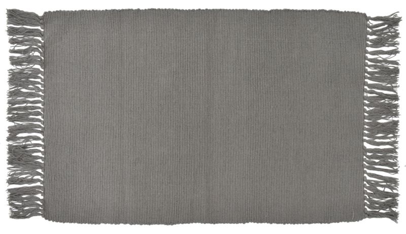 Gråt tæppe 50 x 80 cm – håndvævet bomuld