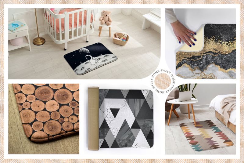 Blødt og skridsikkert soveværelsesmåtte Tulup 75x45 cm med tigerpelslook – 1 stk.