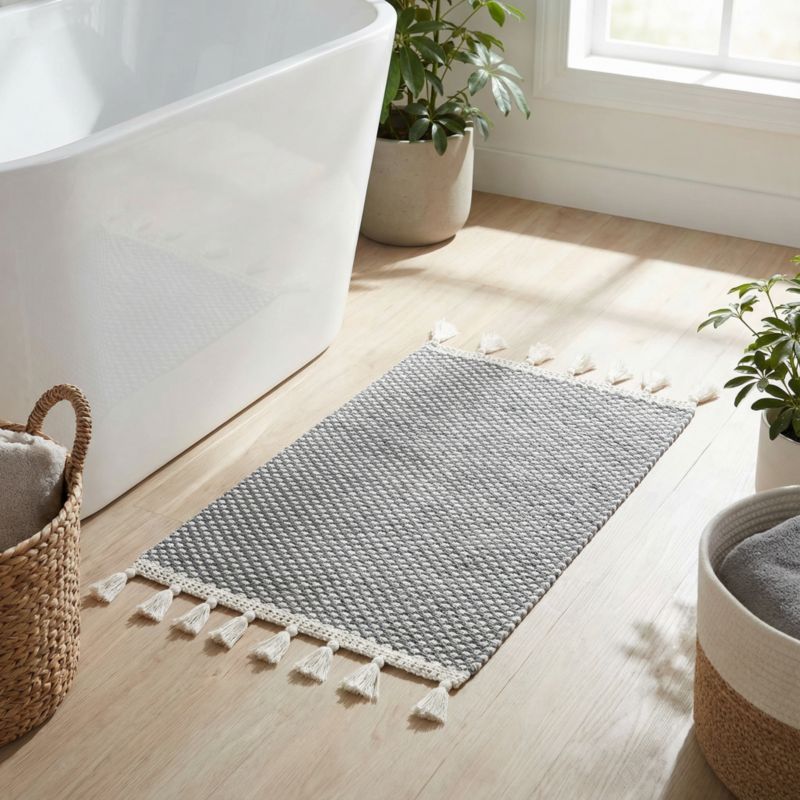Bademåtte Nammu 50 x 80 cm Ecru Antracit Skridsikker