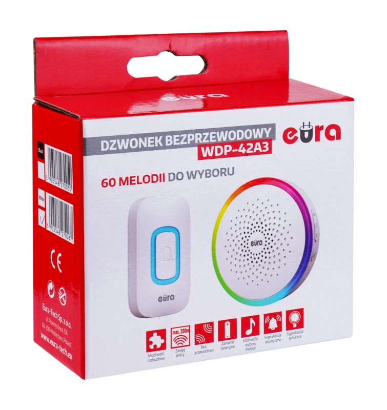 Trådløs dørklokke Eura WDP-42A3