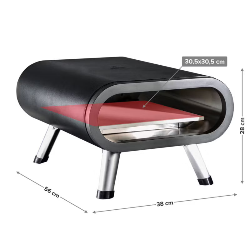 Elektrisk Pizzaovn 12" Sølv med Foldbare Ben