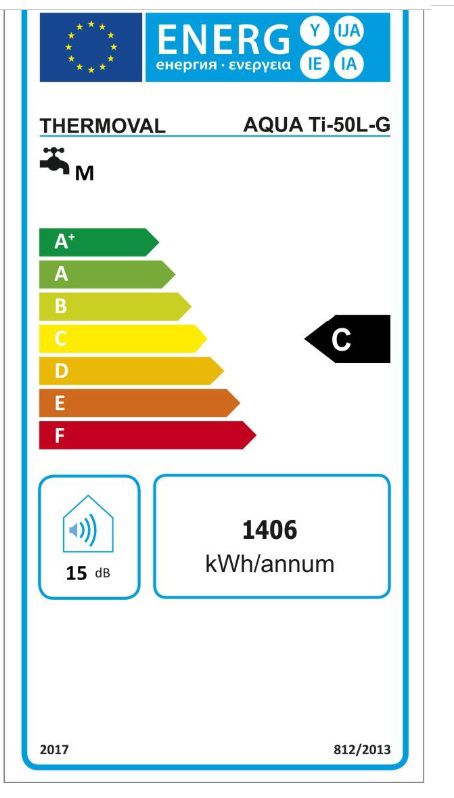 Elektrisk varmtvandsbeholder Thermoval 100 L Aqua Ti-100 L-G med kapacitet, 1 stk.