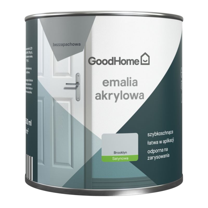 GoodHome Brooklyn akryl-emalje, pletresistent, 0,5 l