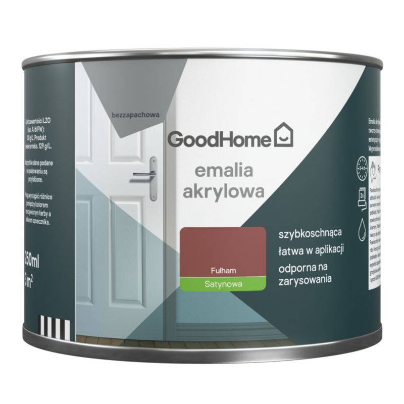 GoodHome Fulham akryl-emalje, pletresistent, 0,25 l