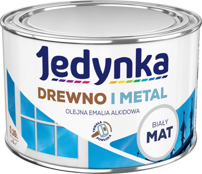 Alkydemalje Jedynka træ og metal hvid mat 0,36 l