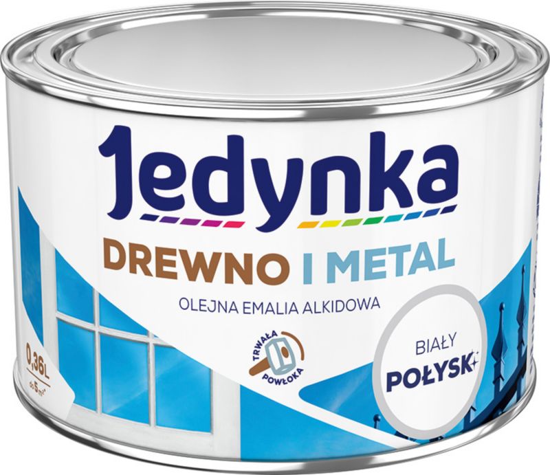 Alkydemalje Jedynka træ og metal hvid blank 0,36 l