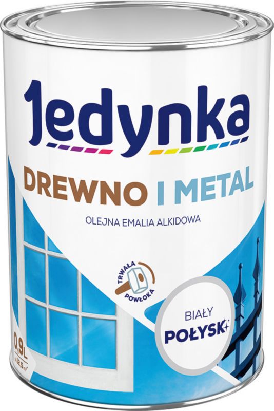 Alkydemalje Jedynka træ og metal hvid blank 0,9 l