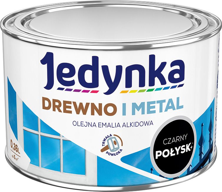Alkydemalje Jedynka træ og metal sort højglans 0,36 l