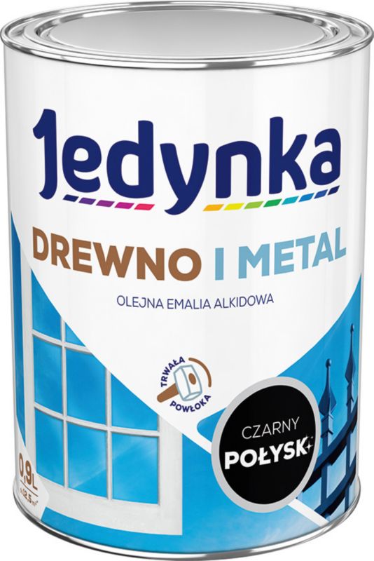 Alkydemalje Jedynka træ og metal sort højglans 0,9 l