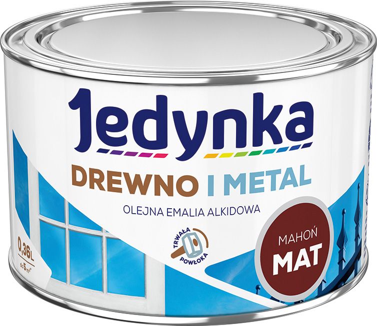 Alkyd-emalje Jedynka Træ og Metal mahogni mat 0,36 l