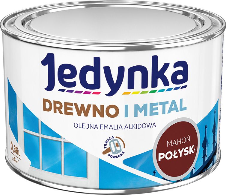 Alkydemalje Jedynka Træ og Metal mahogni blank 0,36 l