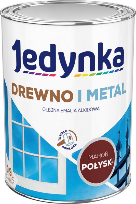 Alkydemalje Jedynka træ og metal mahogni blank 0,9 l