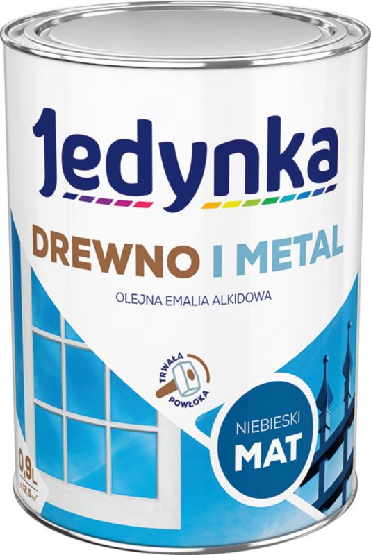 Alkydemalje Jedynka træ og metal blå mat 0,9 l