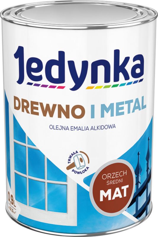 Alkydemalje Jedynka træ og metal mellemvalnød mat 0,9 l