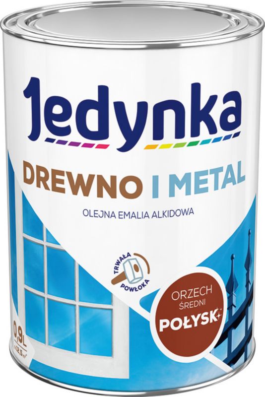 Alkydemalje Jedynka træ og metal mellemvalnød blank 0,9 l
