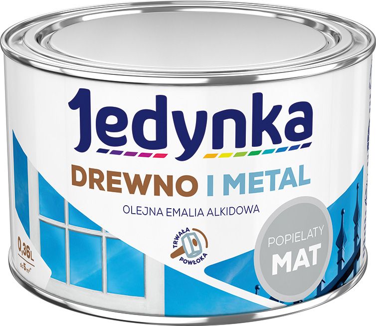 Alkydemalje Jedynka træ og metal askegrå mat 0,36 l