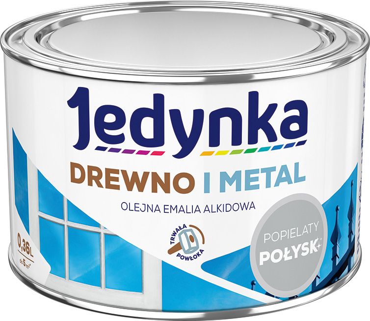 Alkyd-emalje Jedynka træ og metal gråskinnende 0,36 l