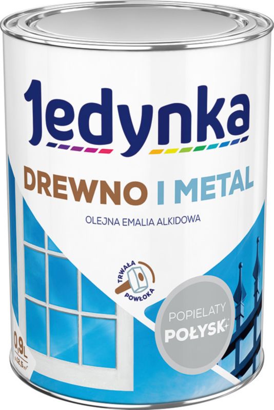 Alkyd-emalje Jedynka Træ og Metal askegrå blank 0,9 l