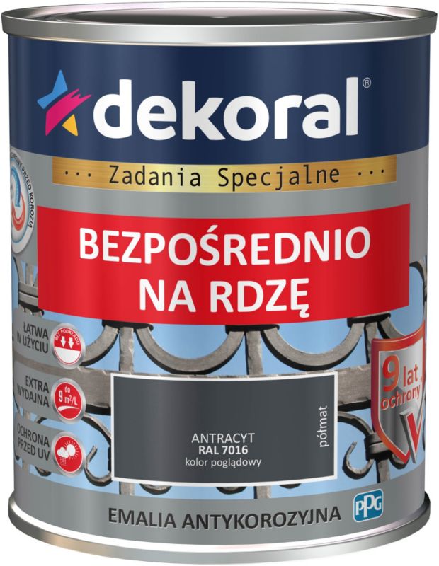 Dekoral antikorrosionsmaling antracit halvmat 0,65 l