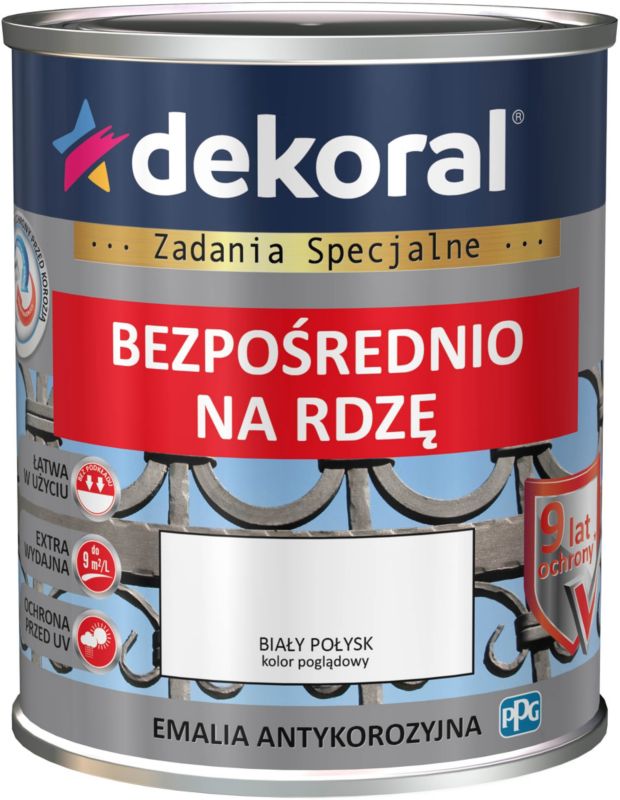 Antikorrosions-emalje Dekoral hvid blank 0,65 l