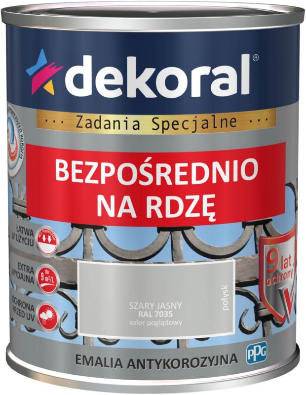 Antikorrosionsmaling Dekoral lys grå blank 0,65 l
