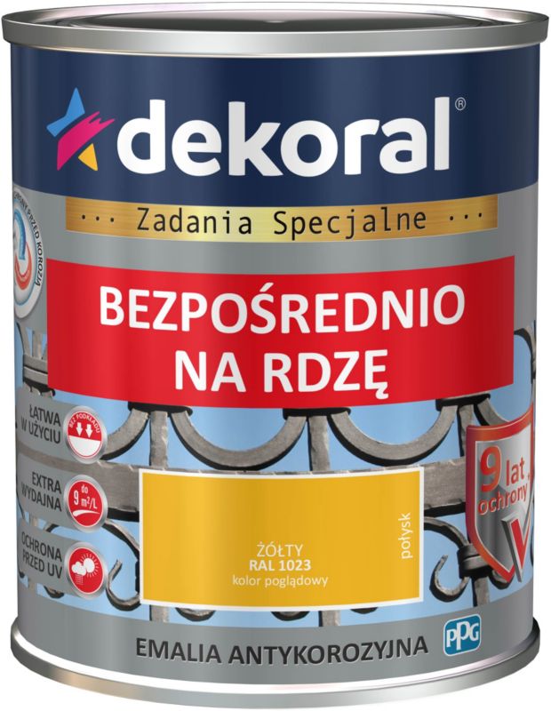 Dekoral antikorrosionsmaling gul blank 0,65 l