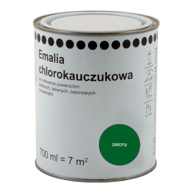 Chlorokauczuk-emalje 0,7 l grøn