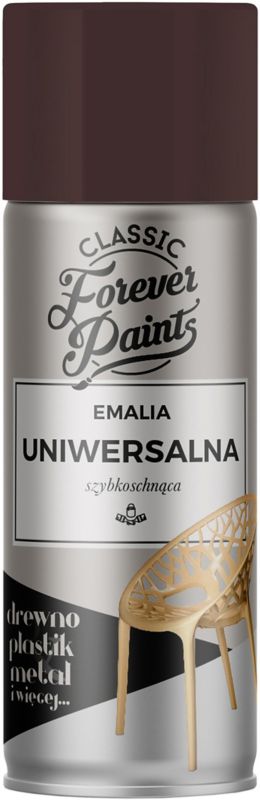 Forever Paints universel hurtigttørrende emalje 400 ml i chokoladebrun