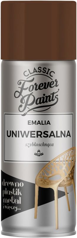 Forever Paints universel hurtigttørrende emaljespray 400 ml brun