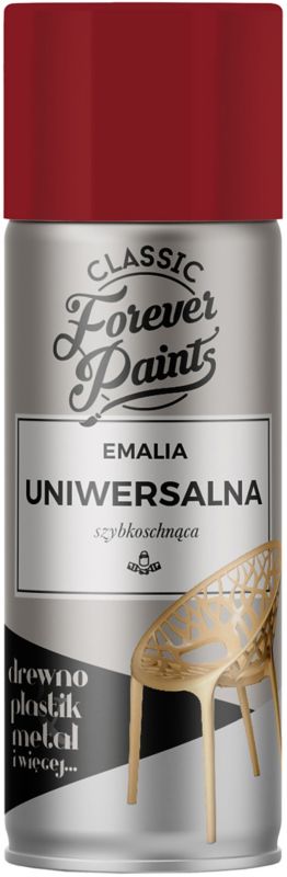 Forever Paints universal hurtigttørrende emalje 400 ml rubinrød