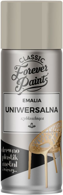 Forever Paints universal hurtigttørrende emalje 400 ml i grå stenfarve