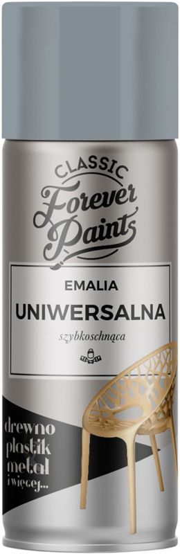 Forever Paints universel hurtigttørrende emalje 400 ml grå