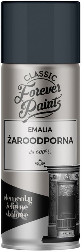 Varmebestandig emalje op til 600°C Forever Paints 400 ml antracit